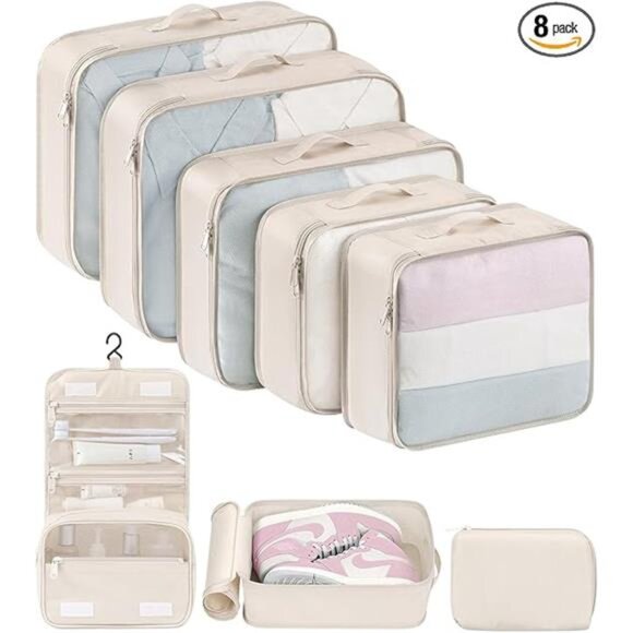 Packing Cubes for Travel - 8 Pcs Lightweight Travel Cubes for Packing, Mesh - Picture 7 of 7